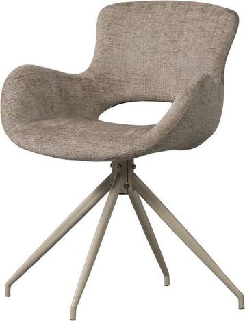 WOOOD Eliva Eetkamerstoel - Velvet Stof - Zand/Beige - Set, Verzenden, Nieuw