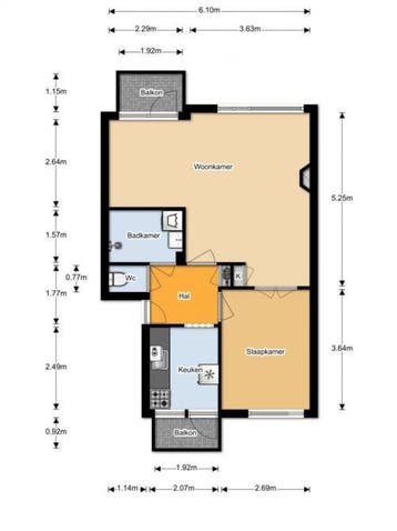 Te Huur 2 Kamer Appartement Wijnbesstraat In Nijmegen, Huizen en Kamers, Huizen te huur, Gelderland, Direct bij eigenaar, Nijmegen