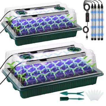 Zaad Kweekset met LED Lampen en Timer – 80 Cellen (2 Stuks), Verzenden