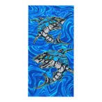 Strandlaken Shark 75x150 cm, Verzenden, Nieuw, Blauw