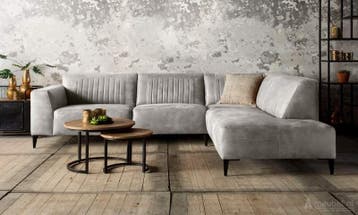 Hoekbank Aspen - hoekbanken - Zilver, Nieuw, 150 cm of meer, Leer, 250 tot 300 cm