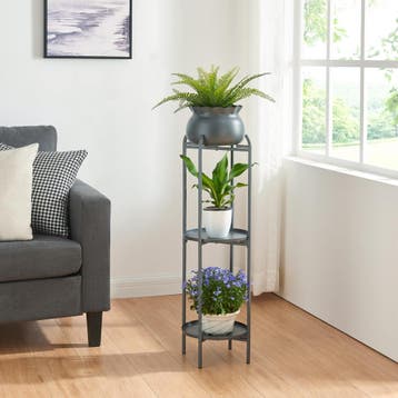 Plantenstandaard Altena 94,5x27x27 cm zwart [en.casa], Tuin en Terras, Bloempotten, Verzenden, Nieuw