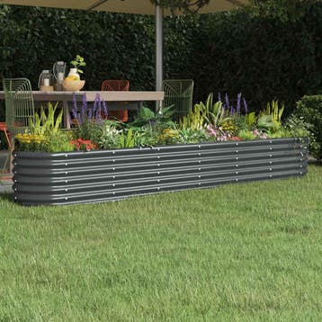 vidaXL Plantenbak 260x40x36 cm gegalvaniseerd staal, 100 cm of meer, Verzenden, Nieuw, Metaal