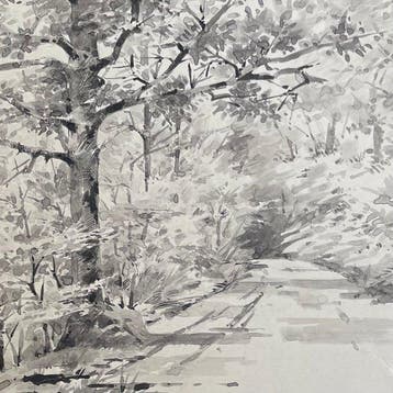 Louise Abbéma (1853-1927) - Paysage de foret