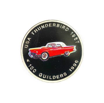 Suriname. 100 Gulden 1996 - USA Thunderbird 1957, Colour, Postzegels en Munten, Munten | Nederland