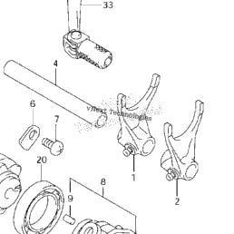 Oem Schakelvork Suzuki RMZ250 2007 2008 2009, Motoren, Onderdelen | Overige, Ophalen of Verzenden