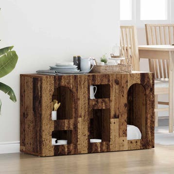 vidaXL Dressoir ELST Oudhout 100 x 35 x 59 cm Bewerkt hout, Verzenden, Nieuw, Overige houtsoorten, Minder dan 50 cm