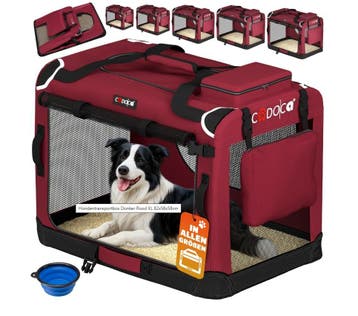 Hondentransportbox Donker Rood XL 82x58x58cm (Voor in Huis), Verzenden, Nieuw
