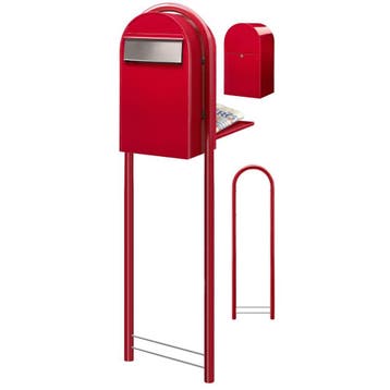 Brievenbus Bobi Grande B (back) - helderrood, Verzenden, Nieuw
