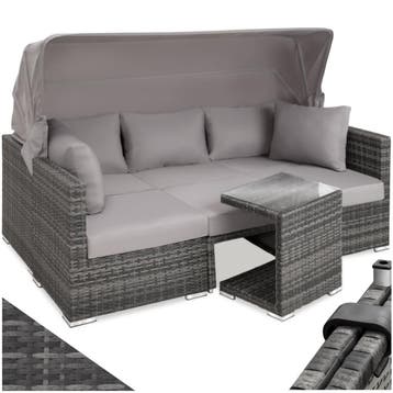 Rotanlounge met aluminium frame San Marino - grijs, Verzenden, Nieuw