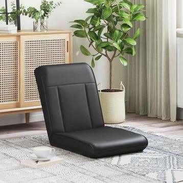 vidaXL Verstelbare vlo stoelen Zwart Kunstleer, Verzenden, Nieuw, Zwart