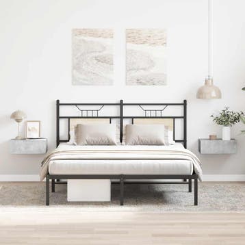 vidaXL Nachtkastjes 2 st zwevend 40x30x15 cm bewerkt hout, Huis en Inrichting, Slaapkamer | Nachtkastjes, Minder dan 45 cm, Verzenden