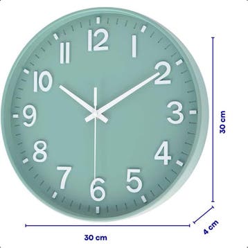 Tyme Wandklok Analoog - Goed Leesbaar- Stille 30cm Klok, Ophalen of Verzenden, Nieuw
