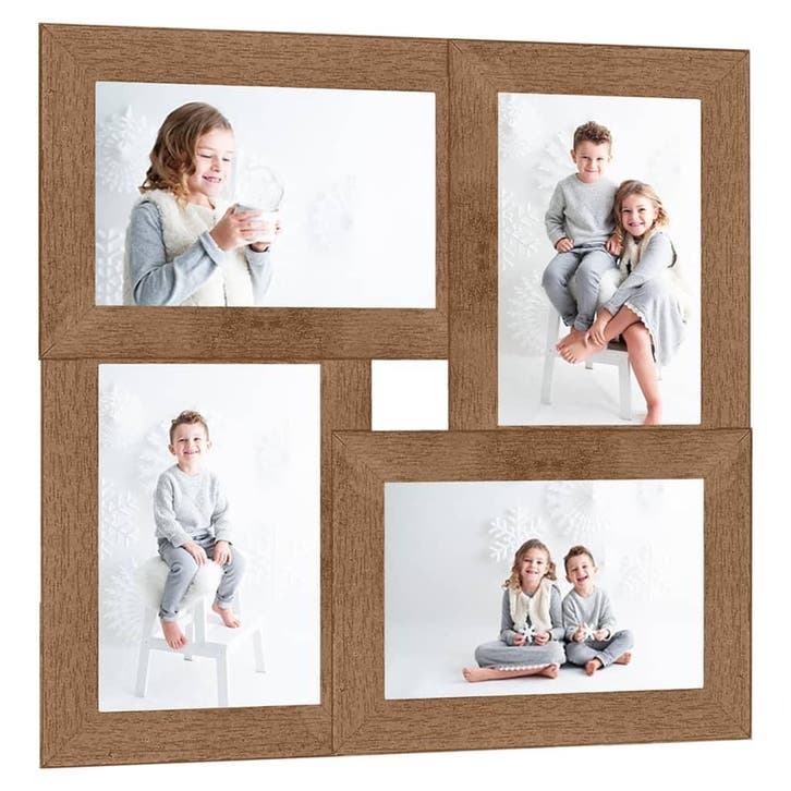 vidaXL Fotolijst voor 4x(10x15 cm) foto MDF lichtbruin, Audio, Tv en Foto, Fotografie | Fotolijsten, Nieuw, Verzenden