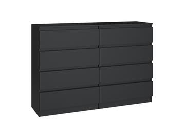 Ladekast  zwart  120 cm 8 lades (Slaapkamer), 5 laden of meer, Verzenden, Nieuw, Overige houtsoorten