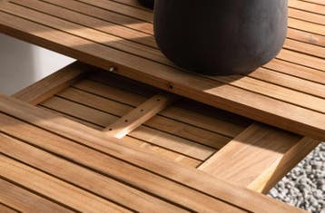 Uitschuifbare Tuintafel Ruben 150-210cm  Teak Zwart The, Verzenden, Nieuw