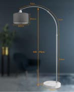 Booglamp, retro lamp, vloerlamp, Edelstaal, gebogen vloer..., Verzenden, Nieuw