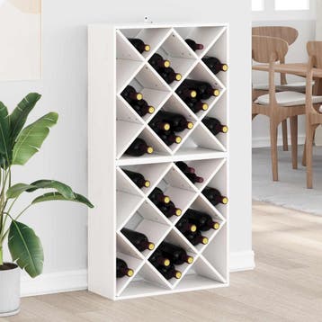 vidaXL Wijnrek 2 st Wit 62 x 25 x 62 cm Massief grenenhout, Verzenden, Nieuw