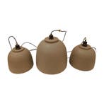 Set van 3 hanglampen, betoncire look, kurk look binnenkant,, Ophalen of Verzenden