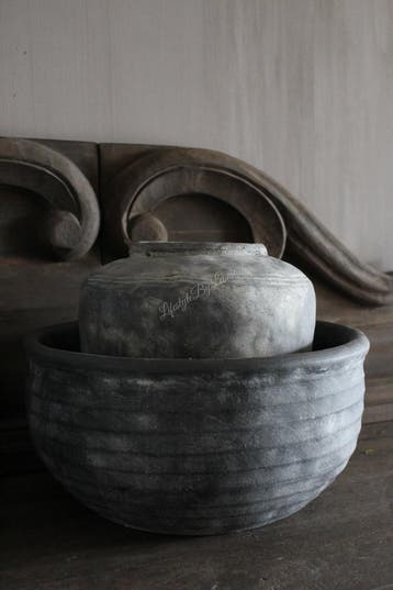 Grote stenen schaal Grey/black Stripes 36 x 17 cm, Ophalen of Verzenden, Nieuw