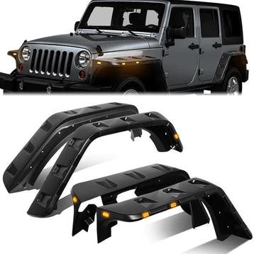 ABS Scherm Verbreders Amber Corner Zwart Jeep Wrangler, Auto-onderdelen, Ophalen of Verzenden, Nieuw, Jeep, Spatbord