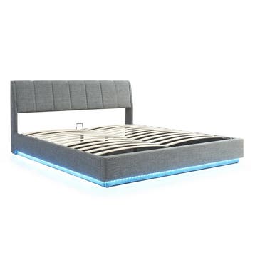 Tweepersoonsbed Tröstiar met LED 180x200 cm antraciet [en.ca, Verzenden, Nieuw