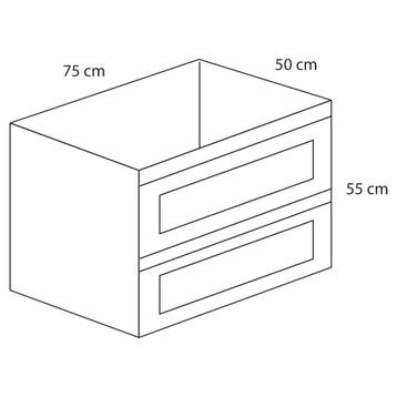 Badkamermeubel Differnz Reno FSC 75x50x55 cm Eiken, Huis en Inrichting, Badkamer | Badkamermeubels, Ophalen of Verzenden, Nieuw