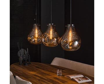 Hanglamp Dent glass 3 lampen - Artic zwart, Ophalen of Verzenden, Nieuw