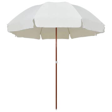 vidaXL Parasol met stalen paal 300 cm zandkleurig, Verzenden, Nieuw, 2 tot 3 meter