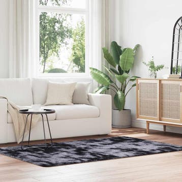 vidaXL Hoogpolig vloerkleed NAVARRA 130x200 cm polyester, Verzenden, Nieuw, Grijs