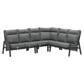 Caribbean verstelbare hoek loungeset 4 delig aluminium, Ophalen of Verzenden, Nieuw, Aluminium