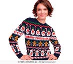 Foute Kerst Sweater Merry Christmas Sneeuwpop Blauw Dames, Ophalen of Verzenden, Nieuw