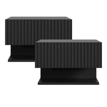 Nachtkastje Nand set van 2 zwevend met lade en plank 42x30x3, Verzenden, Nieuw