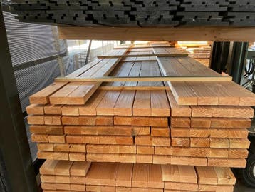 Ca. 79x Douglas Balken Geschaafd, 40x90mm, lengte 430cm, Nieuw