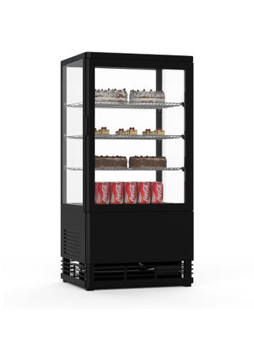 Koelvitrine - 1-Deurs - Led Verlichting - 78 Liter - Zwart -, Verzenden, Nieuw in verpakking