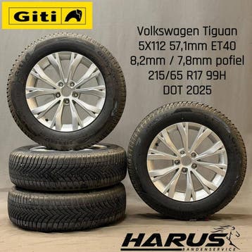 Originele Volkswagen Tiguan II 17 inch winterset– 5NA601025, Banden en Velgen, 17 inch, Personenwagen, Gebruikt