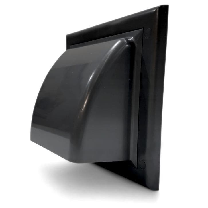 Kunststof gevelkap met klep - Zwart - aansluiting Ø 125mm, Doe-het-zelf en Verbouw, Ventilatie en Afzuiging, Nieuw, Verzenden
