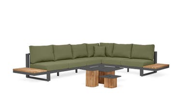 Suns Savona Sunproof hoekbank forest green met platforms, Ophalen of Verzenden, Nieuw