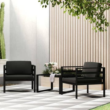 vidaXL Eenzitsbanken 2 st met kussens aluminium, Verzenden, Nieuw, Aluminium