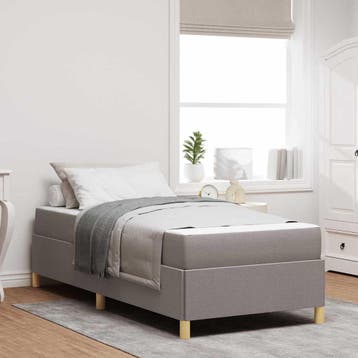 vidaXL Bedframe Taupe 80 x 200 cm Stof, Verzenden, Nieuw, Stof