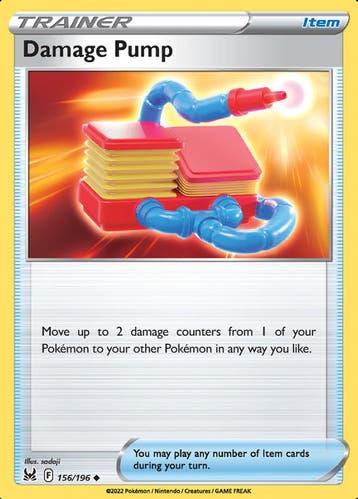 Damage Pump  156/196 Reverse Holo lost Origin, Ophalen of Verzenden, Nieuw, Losse kaart, Foil