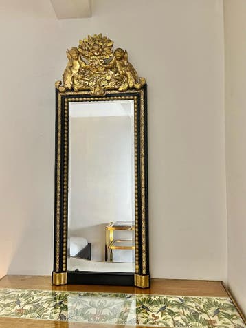 Antieke spiegel 113x45cm, Ophalen of Verzenden