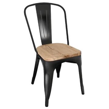 Stoelen | BISTRO | Hout/Staal | Hout (Essen) | Zwart Frame |, Verzenden, Nieuw in verpakking