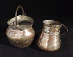 Kookpan (2) - koper, ijzer, tin - Koperen pot en kan, 19e