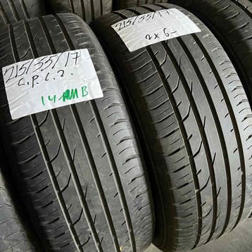 4 x Continental PremiumContact 2 215-55-17 Zomerbanden 6mm, 17 inch, Ophalen of Verzenden, Band(en), Personenwagen