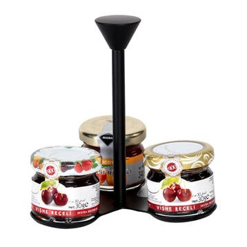 GGM Gastro | (12 stuks) Etagère - zwart gecoat RVS - 3-laags, Verzenden, Nieuw in verpakking, RVS Meubilair