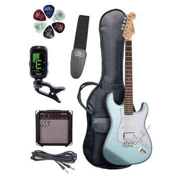 SX SE1HSS-SK-MIB ST-Style Elektrische Gitaar Ice Blue Set, Ophalen of Verzenden, Nieuw
