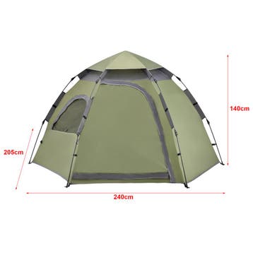 [pro.tec] Tent Nybro automatisch 240x205x140 cm donkergroen, Verzenden, Nieuw