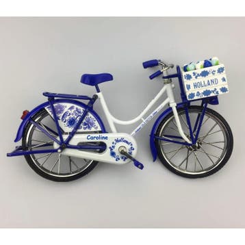 Miniatuur fiets delftsblauw 23 x 13 cm + naam, Ophalen of Verzenden, Nieuw