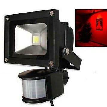 LED Bouwlamp Rood - 20 Watt  - Sensor, Ophalen of Verzenden, Nieuw, Minder dan 50 watt, Lamp met armatuur